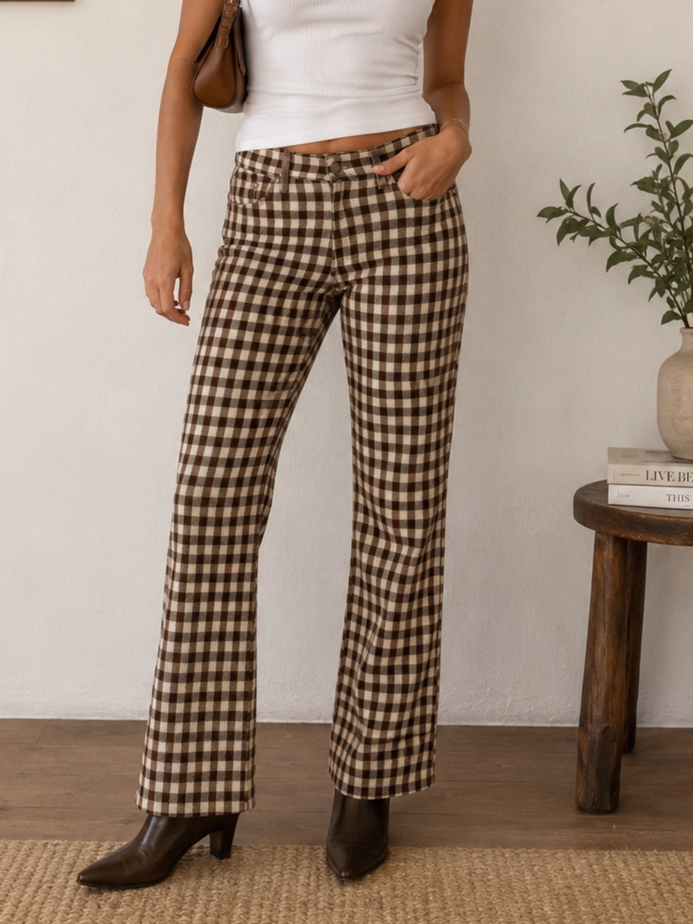 Vintage Rare 70’s Levi’s Strauss Sta-Prest Beige Plaid Women’s Pants